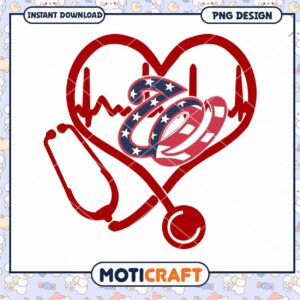 Patriotic Heart Stethoscope PNG