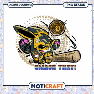 Padres Bunny PNG Baseball Design