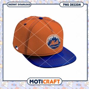 NY Mets Orange Hat PNG Design