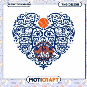 NY Mets Heart PNG Design