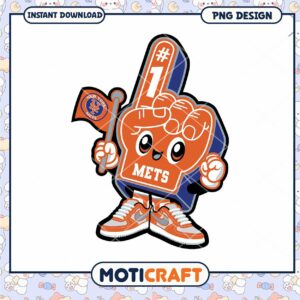 NY Mets Foam Finger PNG Design