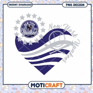 New York Yankees Heart Design PNG Instant Download