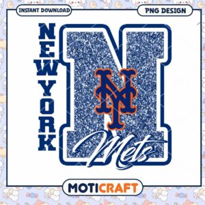 New York Mets Glitter PNG Design