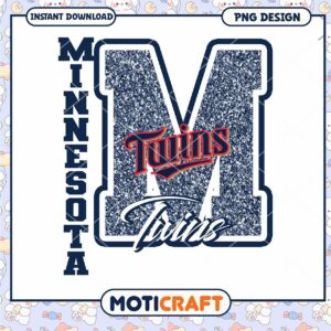 Minnesota Twins Glitter M PNG Instant Download Design