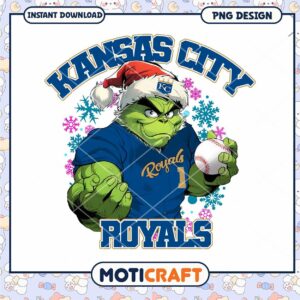 Kansas City Royals Grinch Christmas PNG Design Download