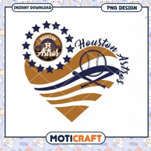 Houston Astros Heart Design PNG Instant Download Art