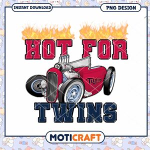 Hot for Twins Vintage Car Design PNG Downloadable Art
