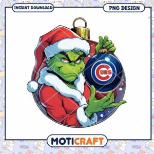 Grinch with Cubs Ornament PNG Design Instant Download