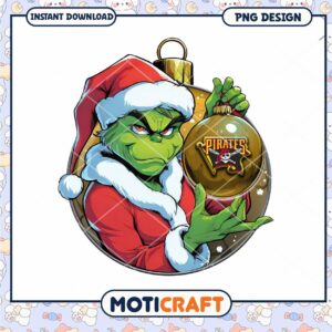 Grinch Pirate Christmas Ornament PNG Instant Download