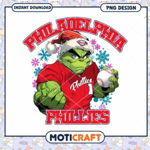 Grinch Phillies Christmas PNG