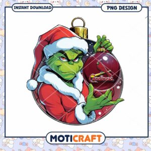 Grinch Holding Cardinals Ornament PNG Design Download Grinch Holding Cardinals Ornament PNG Design Download