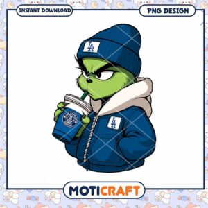 Grinch Dodgers PNG Sublimation Design