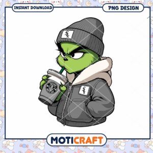 Grinch Coffee PNG Design