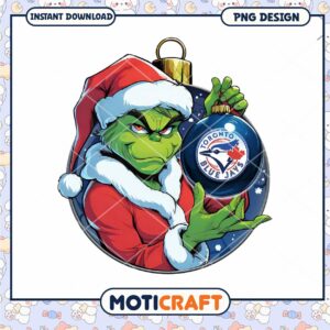 Grinch Christmas PNG Art with Toronto Blue Jays Logo