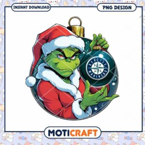 Grinch Christmas Ornament PNG Seattle Mariners Design