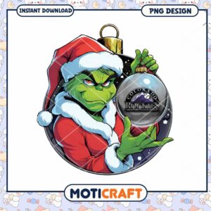 Grinch Christmas Ornament PNG for Instant Download