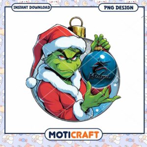 Grinch Christmas Ornament PNG Design Instant Download