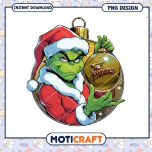 Grinch Christmas Ornament PNG Design for Padres Fans