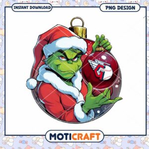 Grinch Christmas Ornament PNG Design for Instant Download