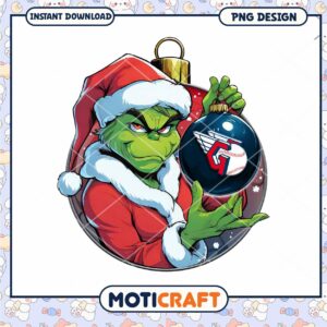 Grinch Christmas Ornament PNG Baseball Design Download