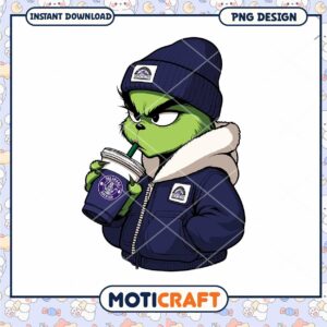 Grinch Character PNG Design for Downloadable Art