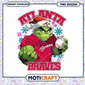 Grinch Braves Christmas PNG