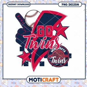 Go Twins Baseball PNG Design
