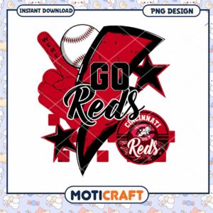 Go Reds Baseball PNG Design