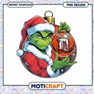 Festive Grinch Christmas Ornament PNG Design Download