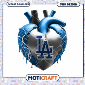 Dodgers Heart PNG Design