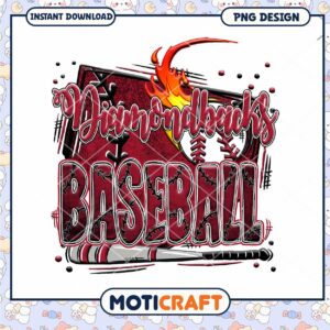 Diamondbacks Baseball PNG Design for Instant Download
