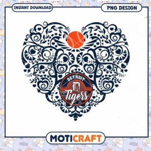Detroit Tigers Heart Baseball PNG