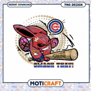 Cubs Bunny Baseball PNG Design