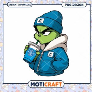 Cool Grinch Character PNG Design for Instant Download