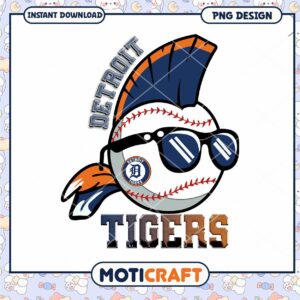 Cool Detroit Tigers Baseball PNG Design for Download