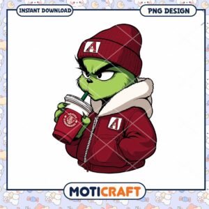 Cool Grinch Character Drinking Coffee PNG Download Art