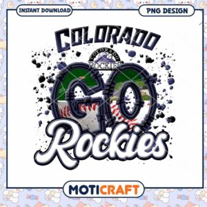 Colorado Rockies Go Baseball PNG Instant Download Design