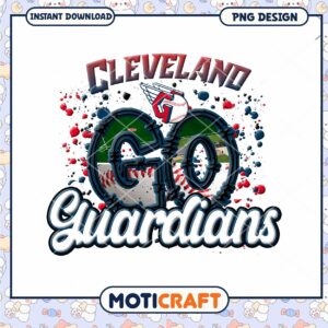 Cleveland Guardians Go Baseball PNG Instant Download Art