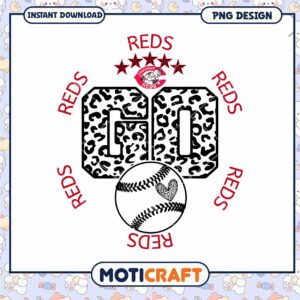 Cincinnati Reds Go Baseball PNG Leopard Print Design
