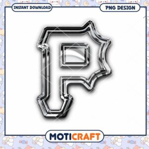 Chrome P Letter PNG Design