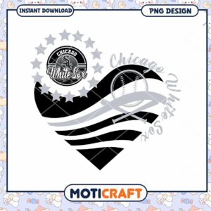 Chicago White Sox Heart Baseball PNG Instant Download Art