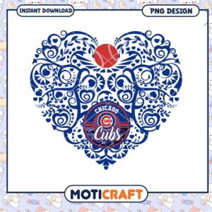 Chicago Cubs Heart PNG Design