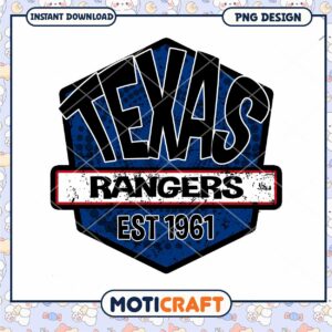 Texas Rangers Logo Design for Instant Download PNG