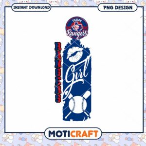 Texas Rangers Girl PNG Design