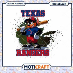 Texas Rangers Cartoon Character PNG Instant Download Art