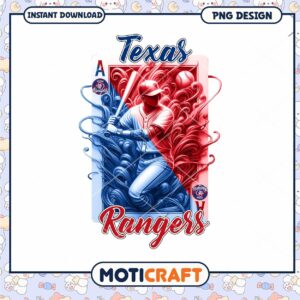 Texas Rangers Baseball PNG Design for Fans Download Now