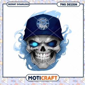Tampa Bay Rays Skull Design PNG Instant Download Art