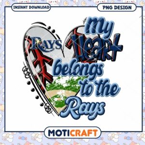 Tampa Bay Rays Heart PNG Design