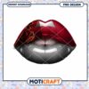 Stylish Red and Black Lips PNG Digital Download Design