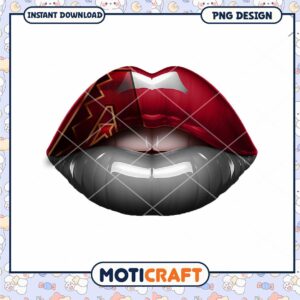 Stylish Red and Black Lips PNG Digital Download Design